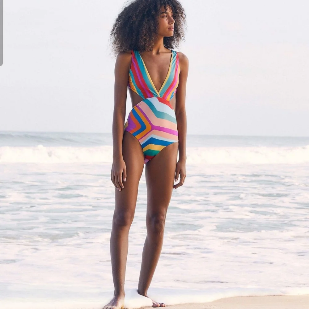 Farm Rio Striped Scarf One Piece - Picture 2 of 10